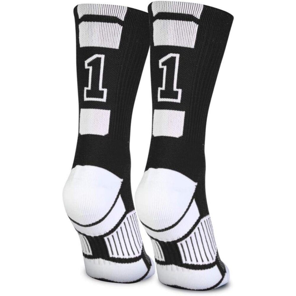 Custom Team Socks | Choose Your Number | Youth & Adult Performance Socks - Black